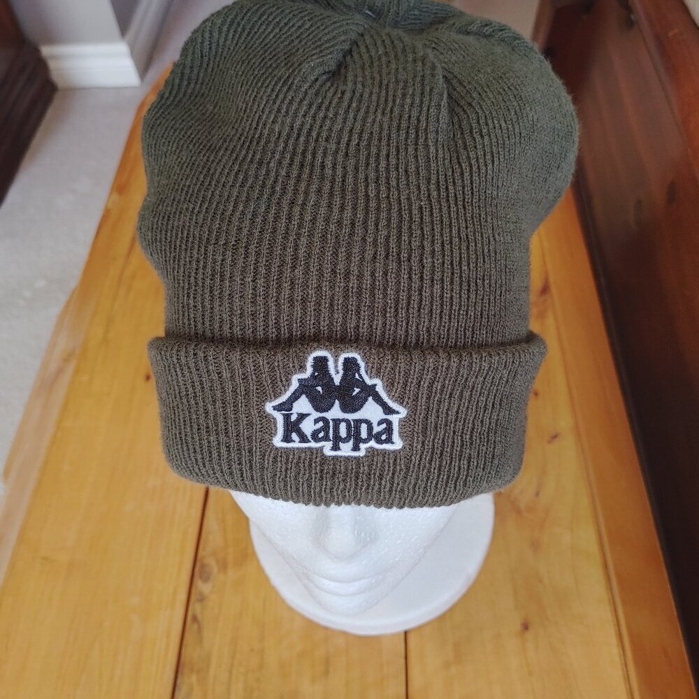 NWT UNISEX GREEN KNIT EMBROIDERED KAPPA TOQUE/ HAT